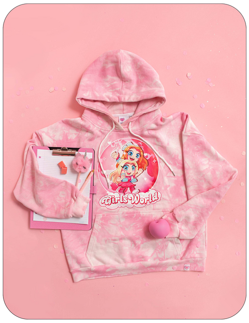 Girls World Tie Dye Hoodie
