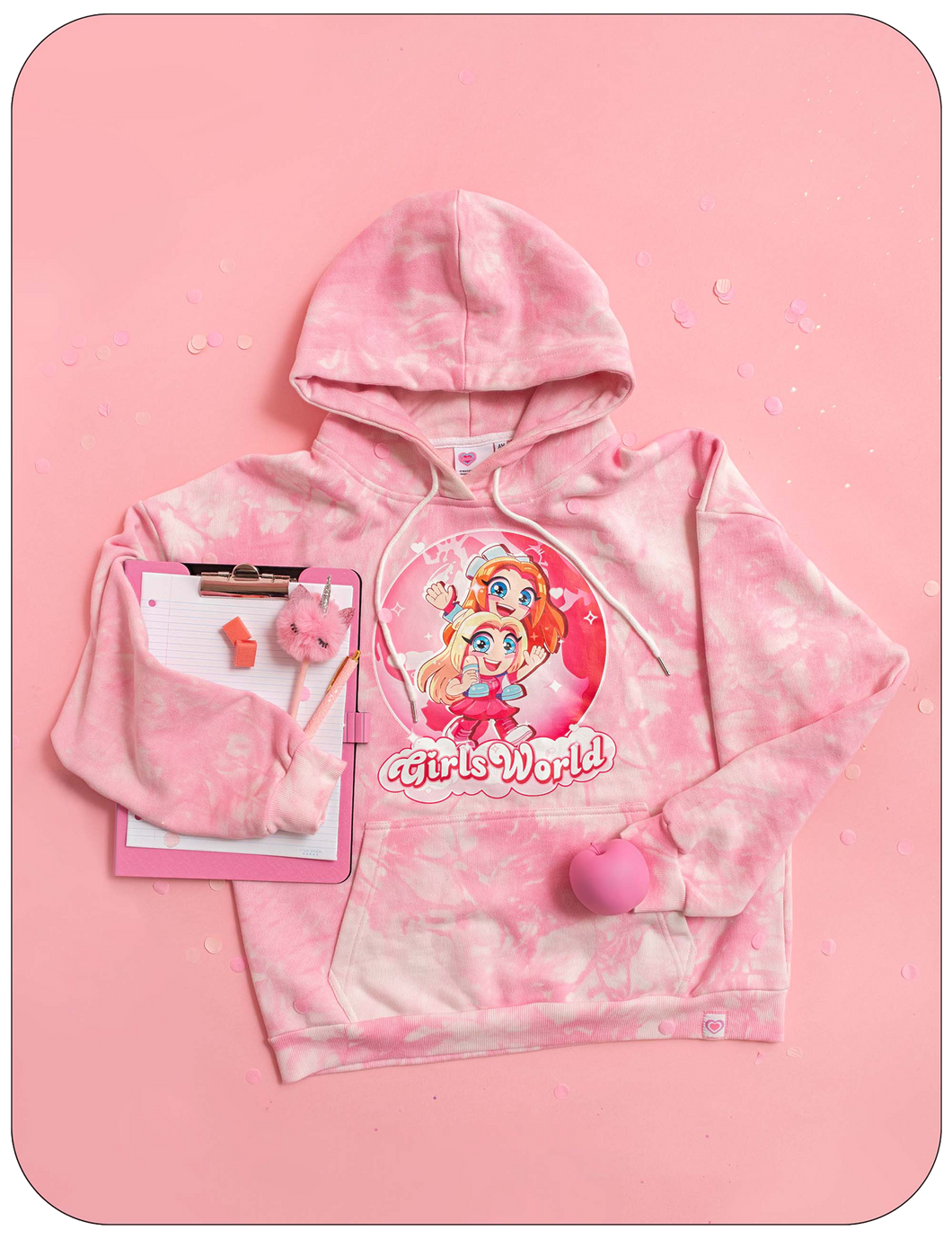 Girls World Tie Dye Hoodie