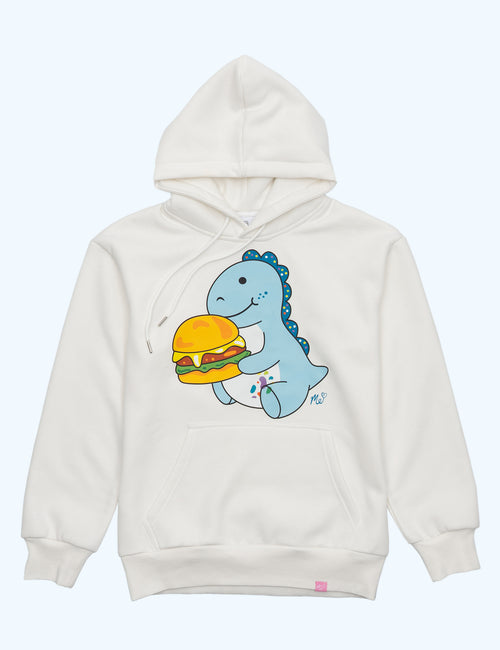 Cousin Derp Burger Hoodie - White