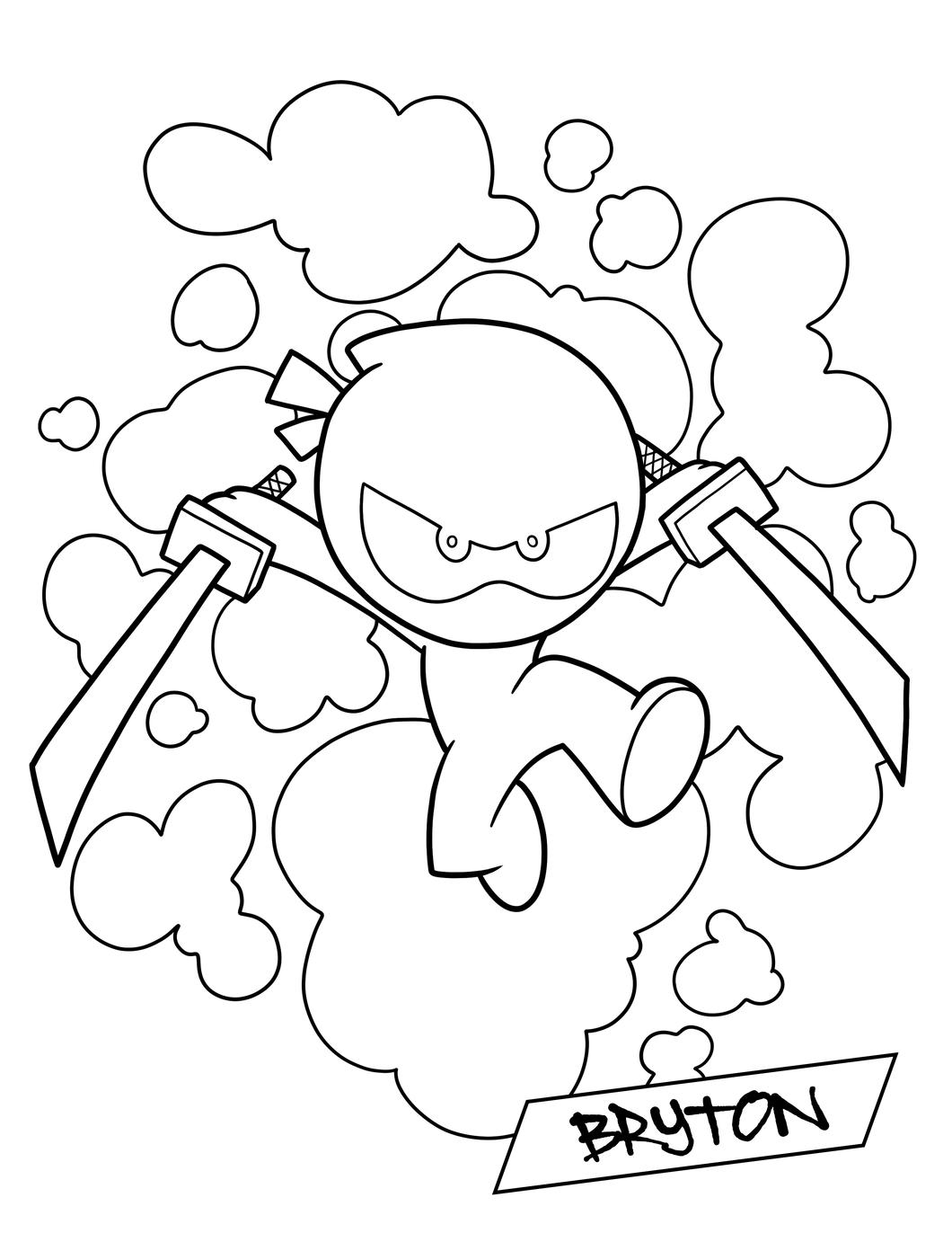 Ninja Kidz Coloring Pages