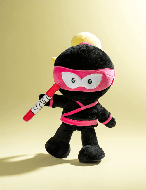 Pink Stealthy Ninja Poseable Plush