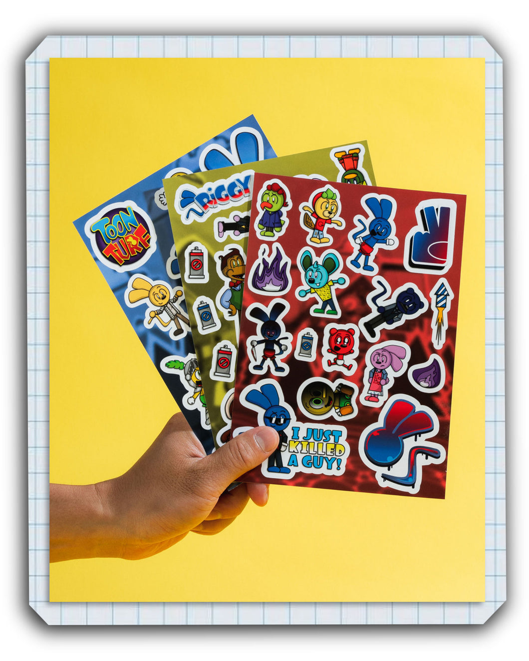 Toon Turf Sticker Sheets x3 + Postcard