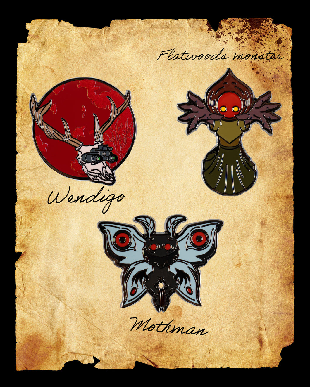 S-Tier Cryptids Enamel Pin Set