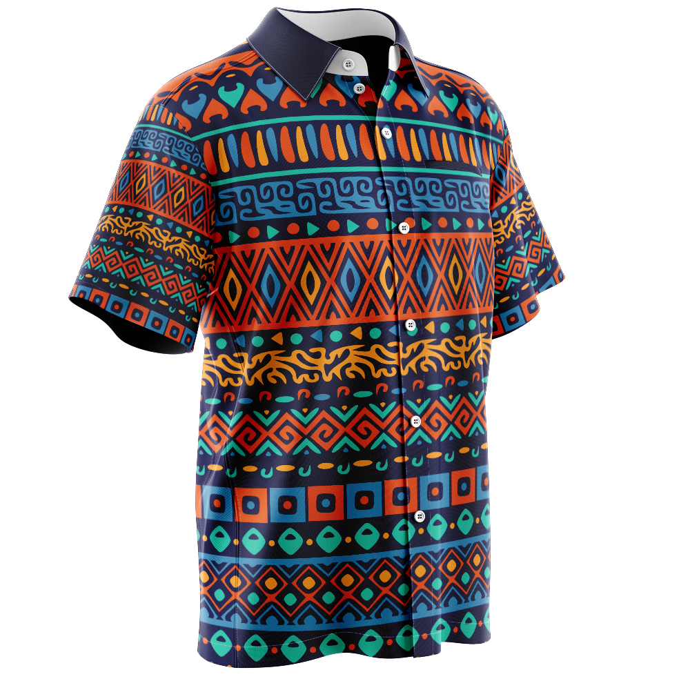 Bryce Vine Button-Up Tee (Blue/Red)
