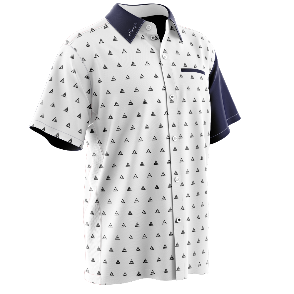 Bryce Vine Button-Up Tee (White/Blue)