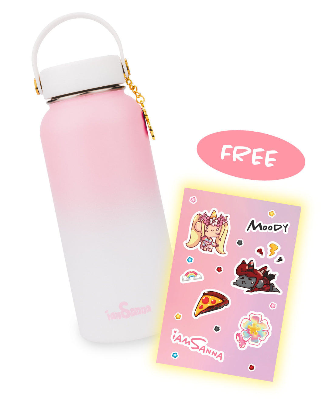 iamSanna Water Bottle + Free Stickers