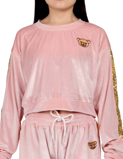 Velvet Cropped Crewneck