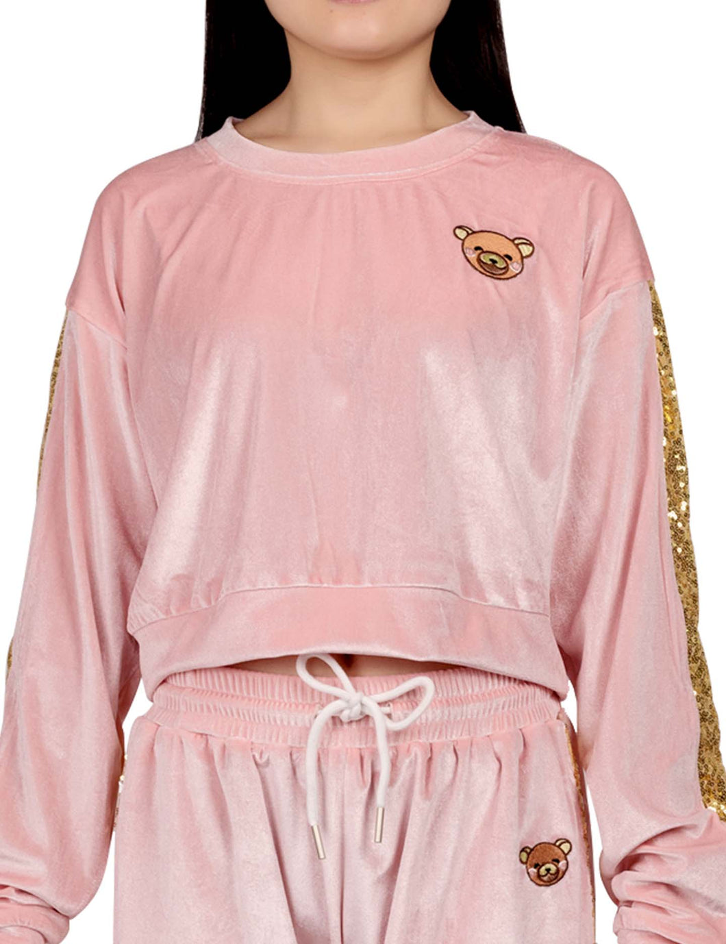 Velvet Cropped Crewneck