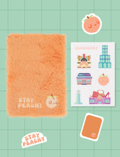 Stay Peachy Fuzzy Notebook & Stickers