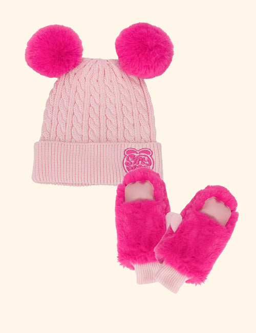 Stay Peachy Winter Hat & Mittens